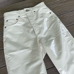 Rag & Bone High Rise Vinyl Skinny in Shiny White